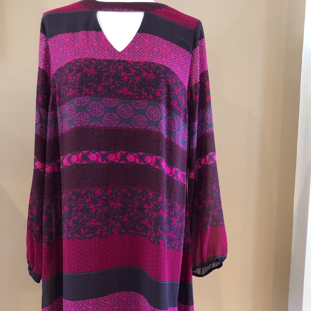 Ruff Hewn Grey Tunic Dress with Key Hole Detail, Size L